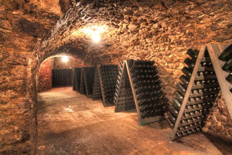 Caves de craie et pupitres de remuage du domaine